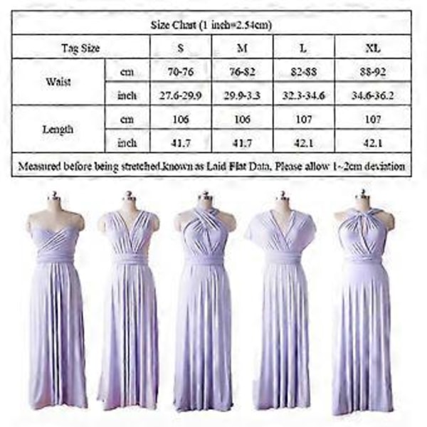 Kvinnors Aftonklänning, Multi-Way Wrap, Brudtärna, Formell, Lång Maxi, Omvandlingsbar Klänning (XL Blå)