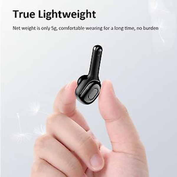 Bluetooth earbuds TWS trådløse hovedtelefoner 5.0 støjreducerende vandtæt headset (Sort)