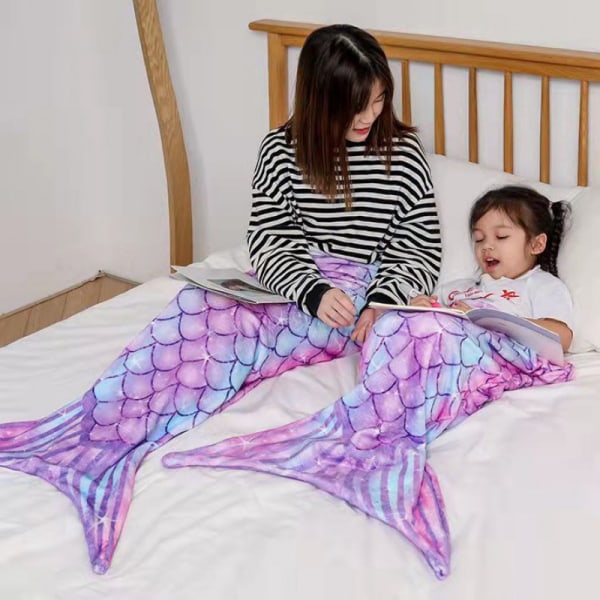 2pcs-Mermaid Tail Blanket - Mermaid Tail Blanket for Girls Kids 1