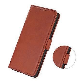 För Samsung Galaxy S23 FE Stativ Telefonfodral PU Läder Kohud Textur Telefon Plånboksfodral (Stil D)