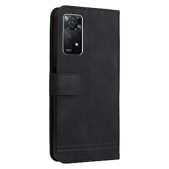 Nahkainen kotelo Xiaomi Redmi Note 11 Pro 4G:lle (Musta)