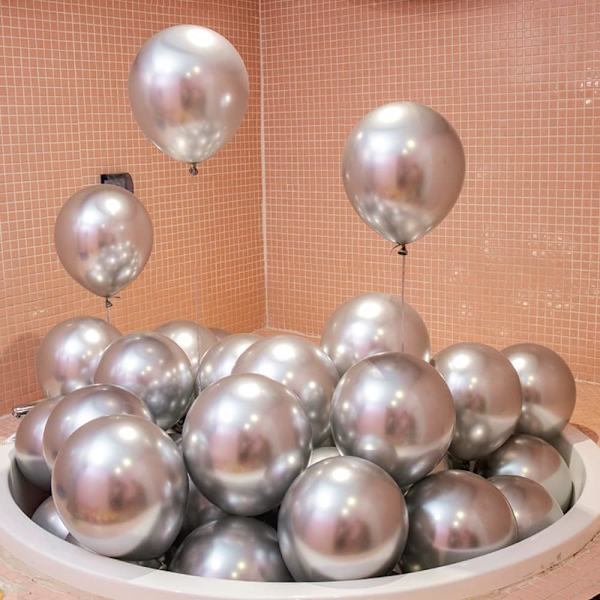 50 balloner krom balloner i metallisk glans tykke latexballoner