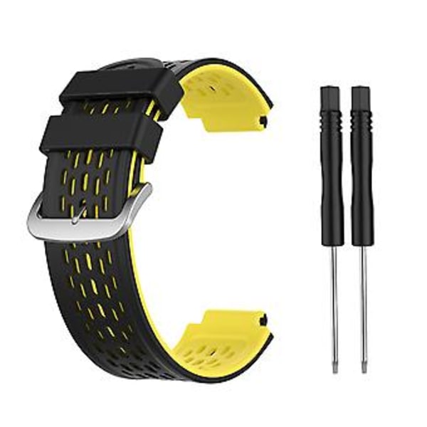 Til Garmin Approach S2 / S4 Silikon Urrem (Sort Gul)