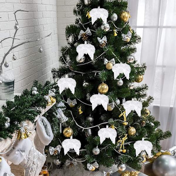 10 stk. Hvide fjer julepynt Vintage fjer Christ