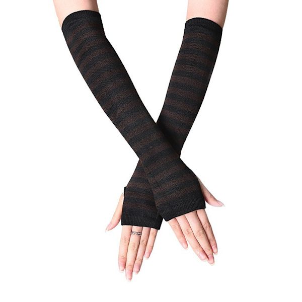 (E) Enkle, fingerløse og lange mansjetter - [30cm] one size