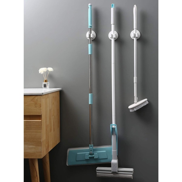 Multifunktionel vægmonteret moppeholder, selvklæbende moppeholder H