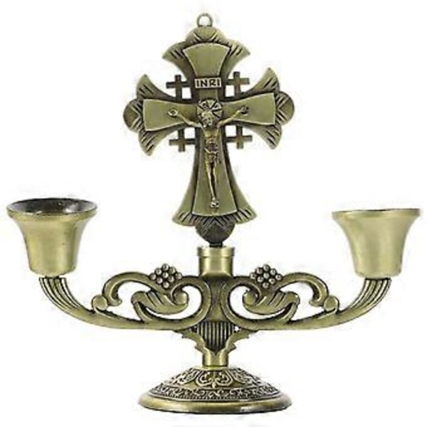 Ljusstake Dubbla Huvuden Zinklegering Ljusstaks Ornament Bordsdekoration
