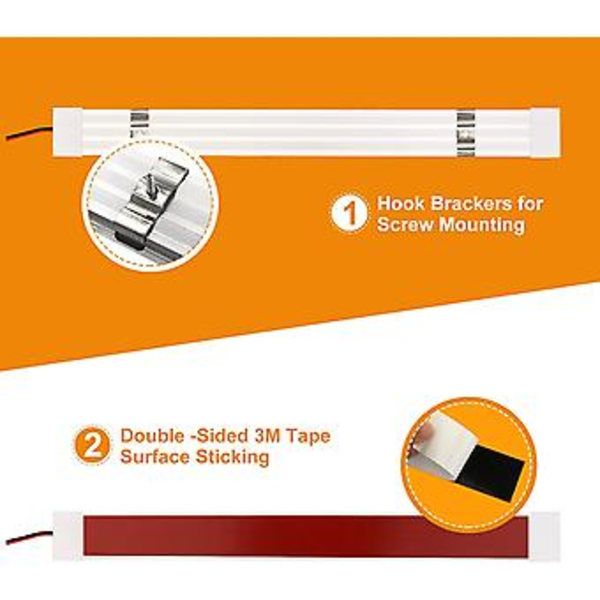 12V LED Innvendig Lyslist, Lyse Bil Lys med På/Av Bryter 1200LM Strip Bar Lampe for Bil Varebil Camping Lastebil Båt 2 stk