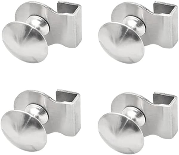 4 stk. Glasdørsgreb, Rustfrit Stål, Ingen Boring, Glasdørsgreb til 5-8 mm Glasmontre