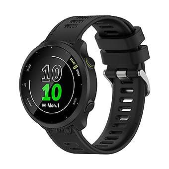 Til Garmin Forerunner 158 / 55 Twill Silikon Urrem (Sort)