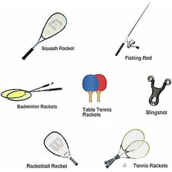 Racketgreb, Anti-Slip Absorberende Racketgreb, til Tennis, Fiskeri, Badminton, Squash (8 stk)