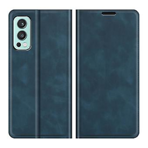 Magnetiskt Läderfodral för OnePlus Nord 2 5G (Mörkblå)