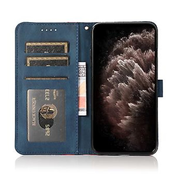 Läderfodral i två färger för iPhone 15 Plus (Röd)