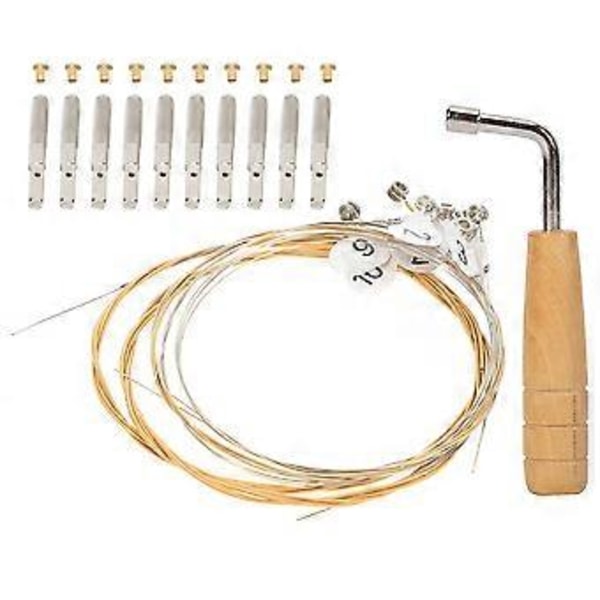1 Sæt Holdbare Metal Lyre Strenge Lyre Udskiftning Lyre Strengesøm Lyre Stemmenøgle
