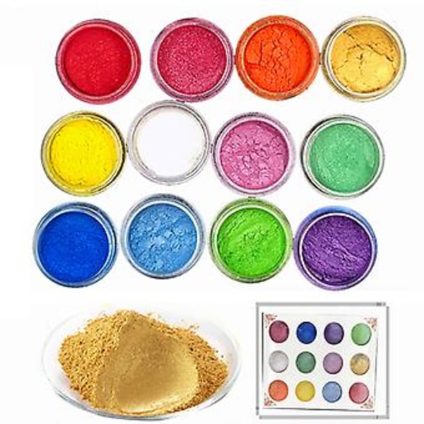 60x Glimmerpulver för Epoxiharts Pigmentpulver Set Epoxiharts Färgpigment