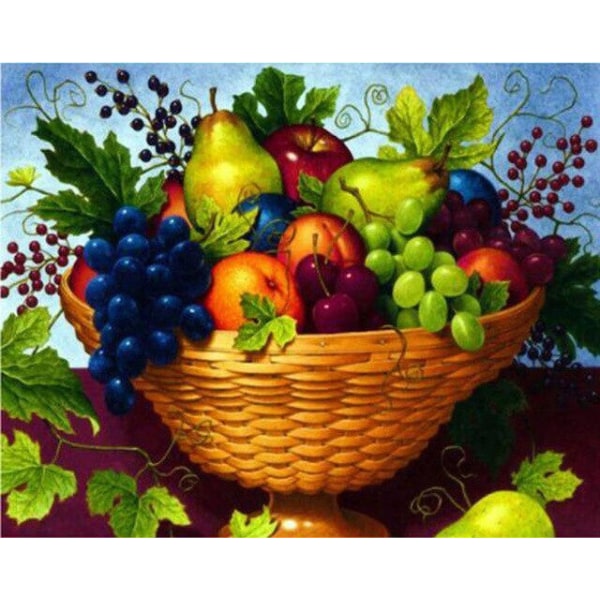 30 x 40 cm, timanttimaalaus hedelmäkori Diamond Painting Broderie Diama