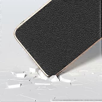 Til Samsung Galaxy S24+ deksler galvanisering ekte kuskinn+TPU+PC telefondeksel