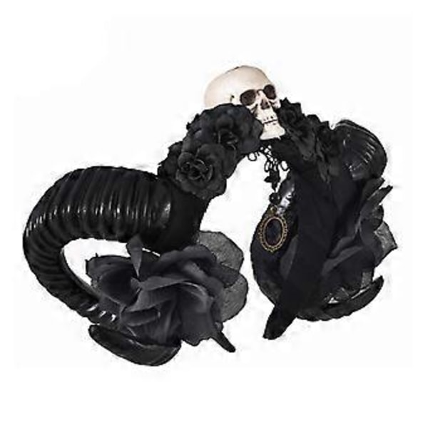 Halloween Fjäder Får Horn Hårband Ond Drottning Hårband Cosplay Kostym Magisk Häxa Huvudbonad Tillbehör för Flicka 2(2)