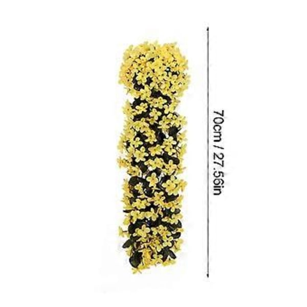 Konstgjorda Hängande Blommor Färgglad Orkidébukett för Vägg, Falska Hängande Växter för Inomhus-/Utomhusdekoration, 50% Rabatt (Gul)