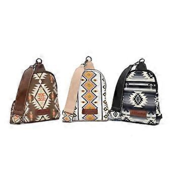 Crossbody Sling Vesker for Kvinner Crossbody Veske med Avtakbar Stropp (svart)
