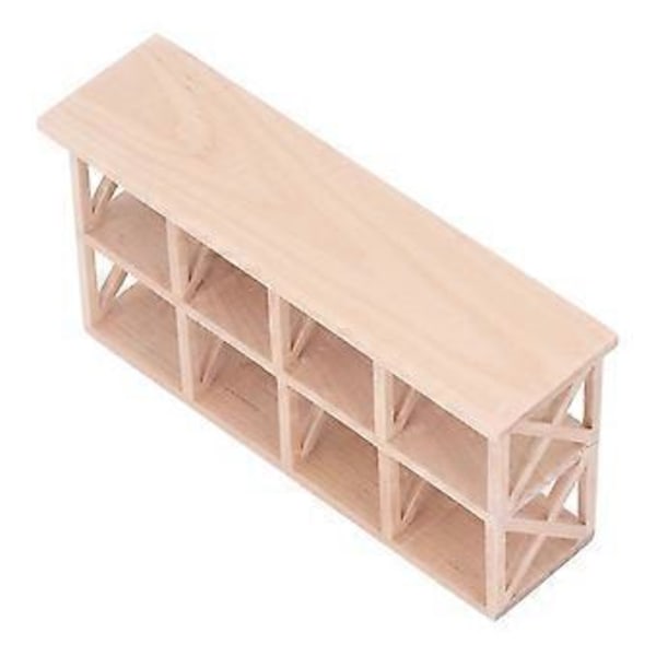 1:12 Skala Dockskåp Trä Förvaringshylla Dockskåp Miniatyr Display Bokhylla för Matsal