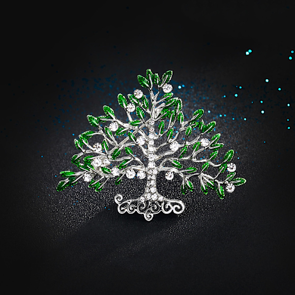 Julsmycke Julgran Brosch Pin med Färgglada Kristaller