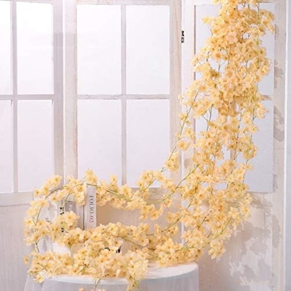 2 stk. - Champagne 180 cm / 70 tommer kunstig blomst blomst af
