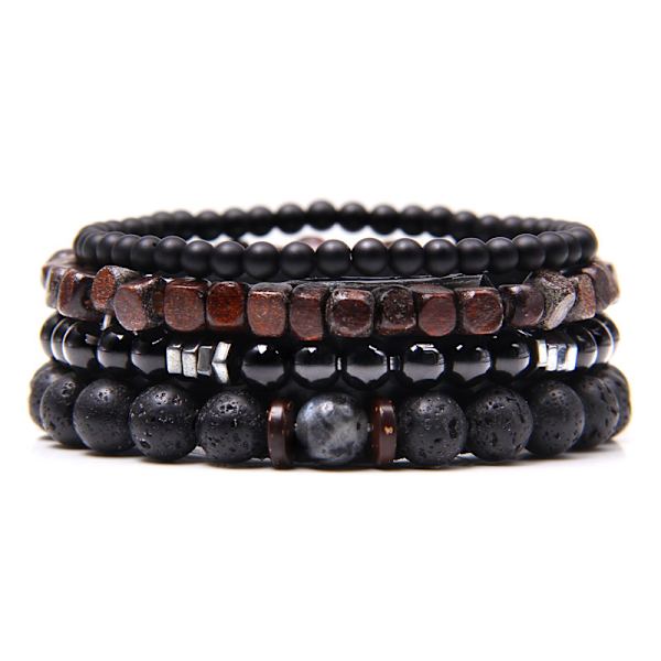 Punotut nahkarannekkeet miehille ja naisille Tiger Eye Lava