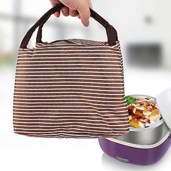 Isolerad Lunchväska Lunch Tote Återanvändbar Lunchhandväska för Arbete Skola (Kaffe)