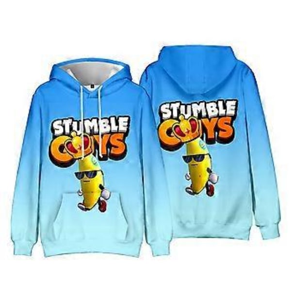 Stumble Guys Trykte Hettegensere Barn Pullover Høstgenser Lang Ermet Hetter Topper (9-10 År A)