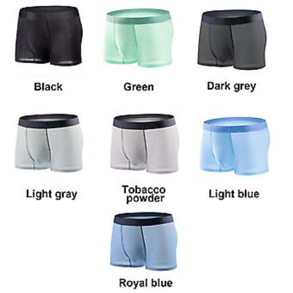 Helt Nye Herre Undertøy Klassiske Myke Pustende Boxershortser Silkeaktige Boxershortser Sunne å Bruke (XL svart)