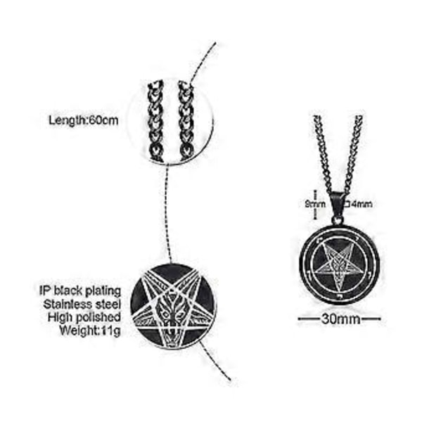 Baphometin sinetti käänteinen pentagrammi riipus kaulakoru miehille saatanallinen