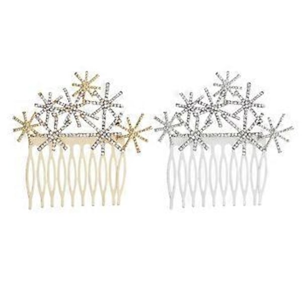 2 st Hårstrass Blommig Brudkam Strass Hårkam Fransk Sidokam Julparty Favor Bröllop Hårkammar