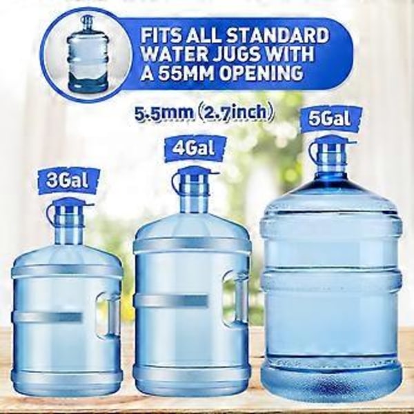 2/4-pakker 5-gallon vandflaske-/dunklåg genanvendelige - Holdbart silikone spildfrit dunklåg til 55 mm flasker