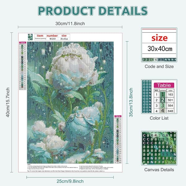 DIY 5D(36)30x40cm Diamantmaleri Kit til Voksne, Diamant Pa