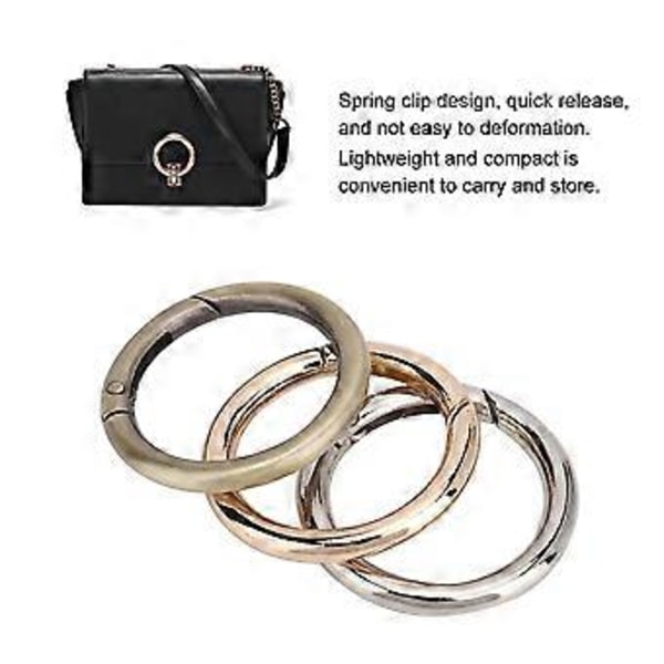 Rund karbinhake med krok och fjäderklämma med O-ring, tillbehör för att göra nyckelringar (typ A)