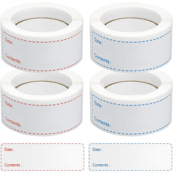 500 kpl itseliimautuvaa etikettiä pakastinetiketti purkkietiketti 2,5x7,5cm Ilmainen