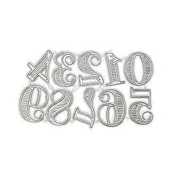 0-9 Stribede Tal Metal Skæreforme Stencil DIY Scrapbooking Prægning Værktøj Die Cuts Papir Kort Album Skabelon Form
