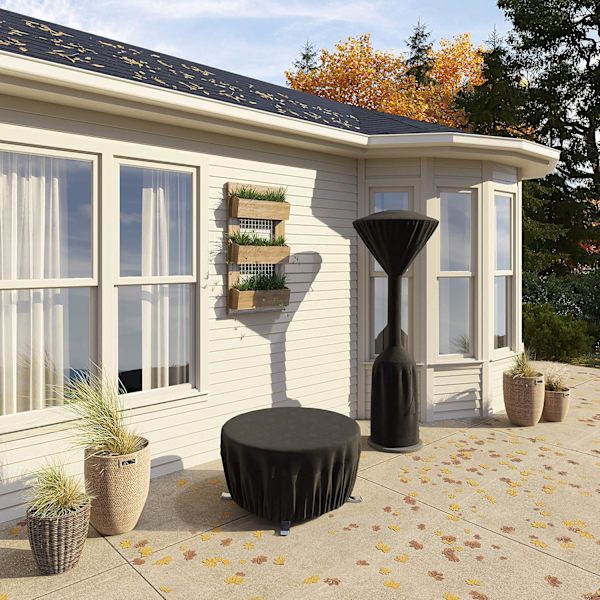 Betræk til rund terrassevarmer, sort