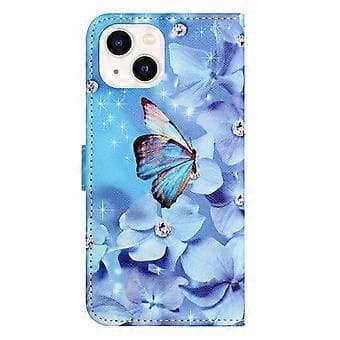 Läderfodral för iPhone 15 Plus med 3D-mönstertryck, plånboksfunktion och stativ (Stil B)