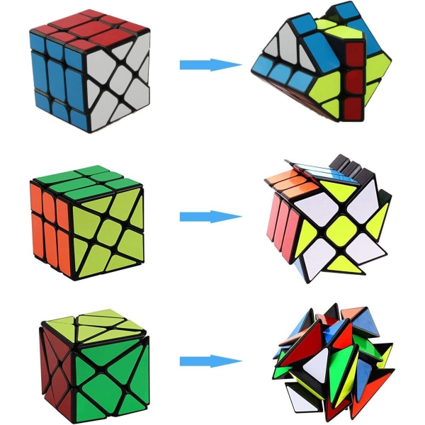 Speed ??Cube Sæt 3 Pakke Magic Speed ??Cube Bundle 3x3x3 YJ Windmi