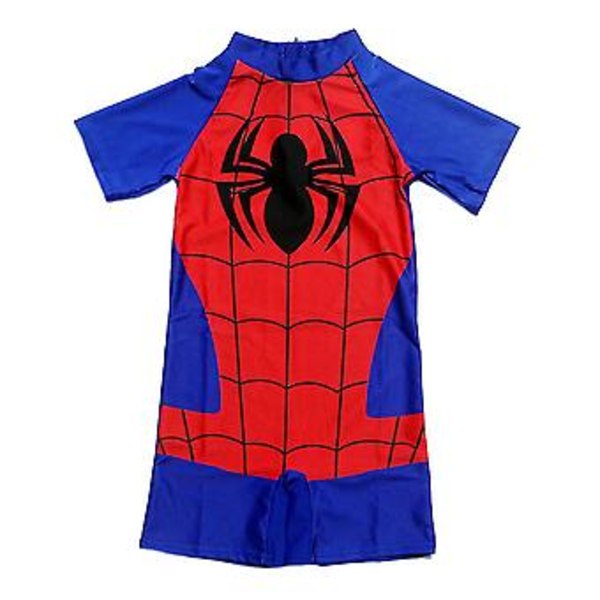 3-11 Years Kids Superman Swimwear One-piece Swimsuit Bathing Suit (8-11 Years Spiderman - B)