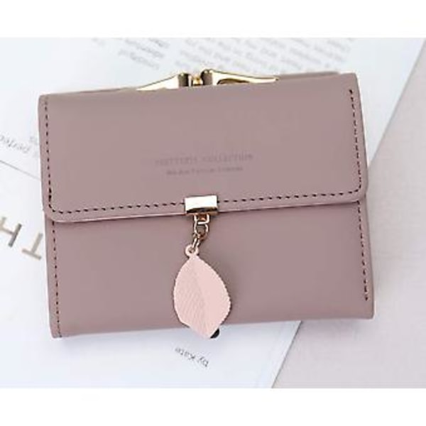 Liten Clutch-plånbok i Läder för Flickor och Kvinnor, Kortinnehavare (Z-lotus Rosa) Z-lotus Rosa -