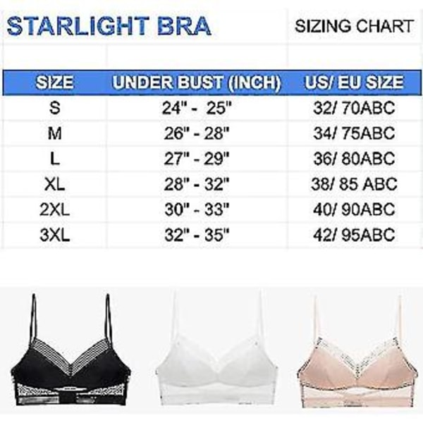 Trådløs bh med lav ryg, spids bh, push-up bh, backless bh, dyb V usynlig bh med lav ryg (L Sort)