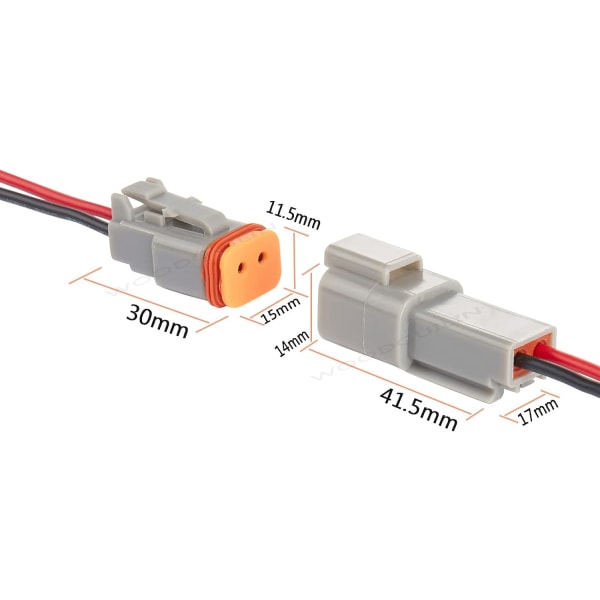 2-pinners DT-kontakt - Vanntett DT-kontakt - Bil DT-kontakt - Vanntett elektrisk kontakt -