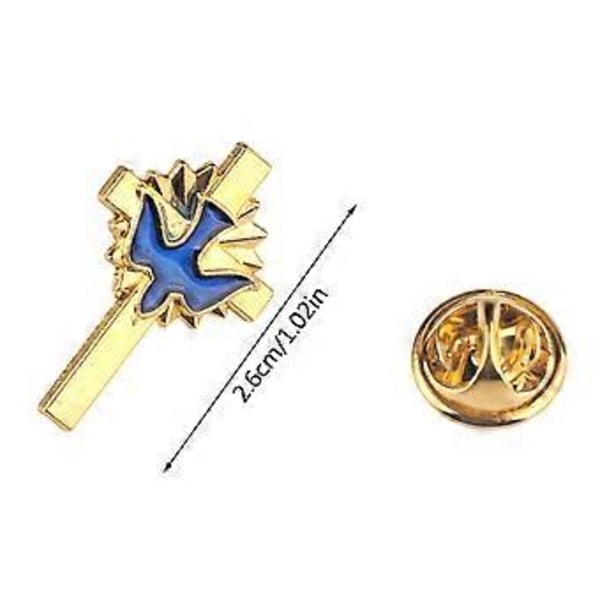 Sofistikerede korsnåle Tilbehør Delikate legeringsduer Kors Broche Badge Ornament til festtøj og daglig brug Blå (Blå)