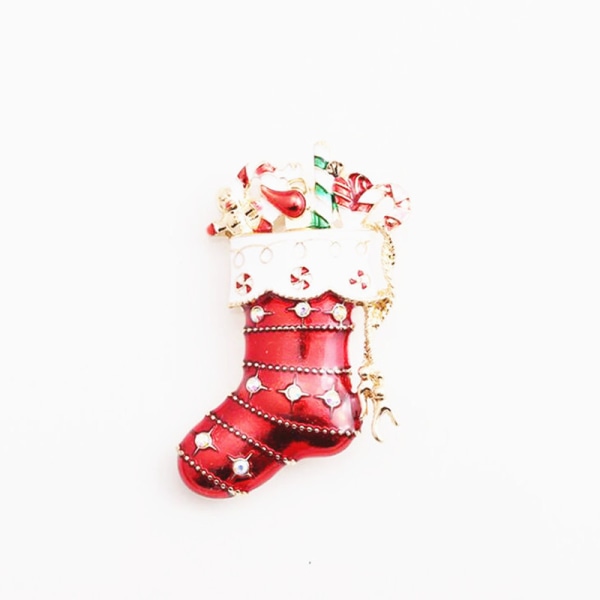 Jul Enamel Semester Brosch Pin Strumpor