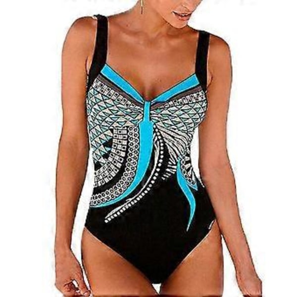 Naisten painettu seksikäs yksiosainen uimapuku kesärannalle, topatulla Monokini-uima-asulla -NMAOV(XL Sininen)