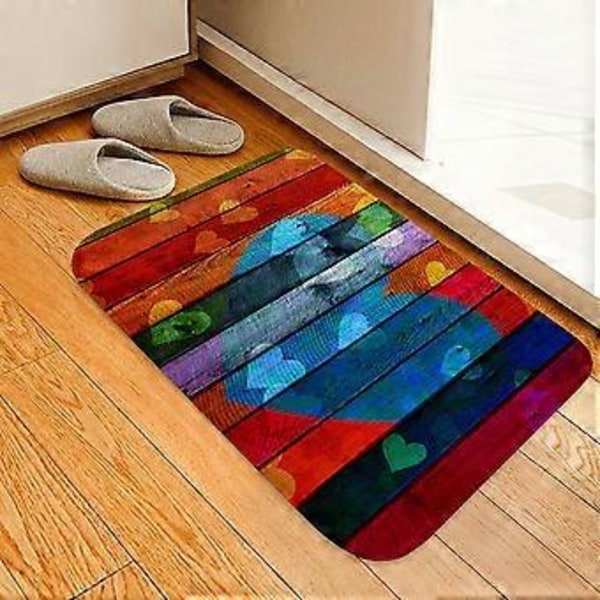 Halkfri Absorberande Golvmatta Dörrmatta för Homingång Vardagsrum Hjärta (50*80cm)