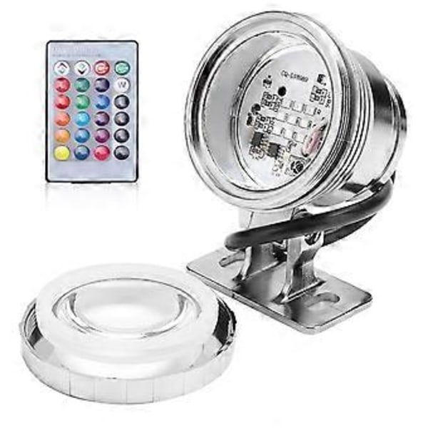 RGB LED vedenalainen valo, vedenpitävä monivärinen ulkopuutarhavalaisin AC/DC 12V (hopeanvärinen)